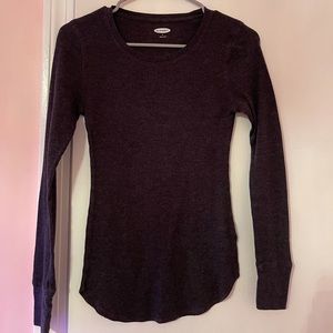 Old Navy - Charcoal Thermal Waffle Knit Long Sleeve Tee - Women’s Small